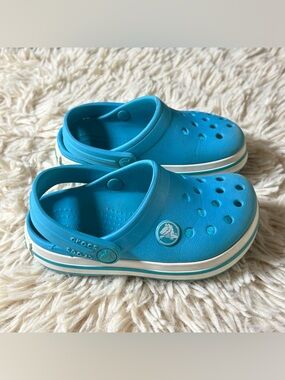 Crocs Classic Teal Blue Slip On Clogs Toddler Size C 8 Comfort Wear
